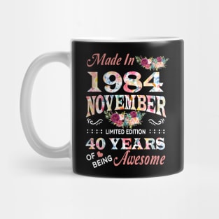 November Flower Made In 1984 40 Years Of Being Awesome Mug